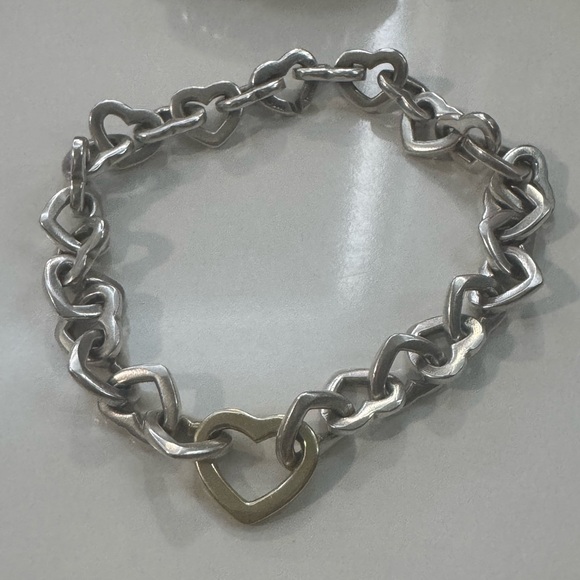 Tiffany & Co. Silver and Gold Heart Bracelet *RETIRED* - Picture 1 of 8